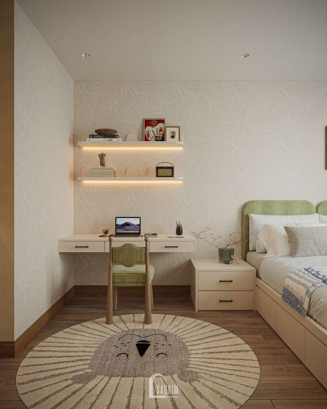 Thiết kế nội thất căn hộ phòng ngủ phong cách Modern Organic tại căn hộ The Zurich mang phong cách Modern Organic
